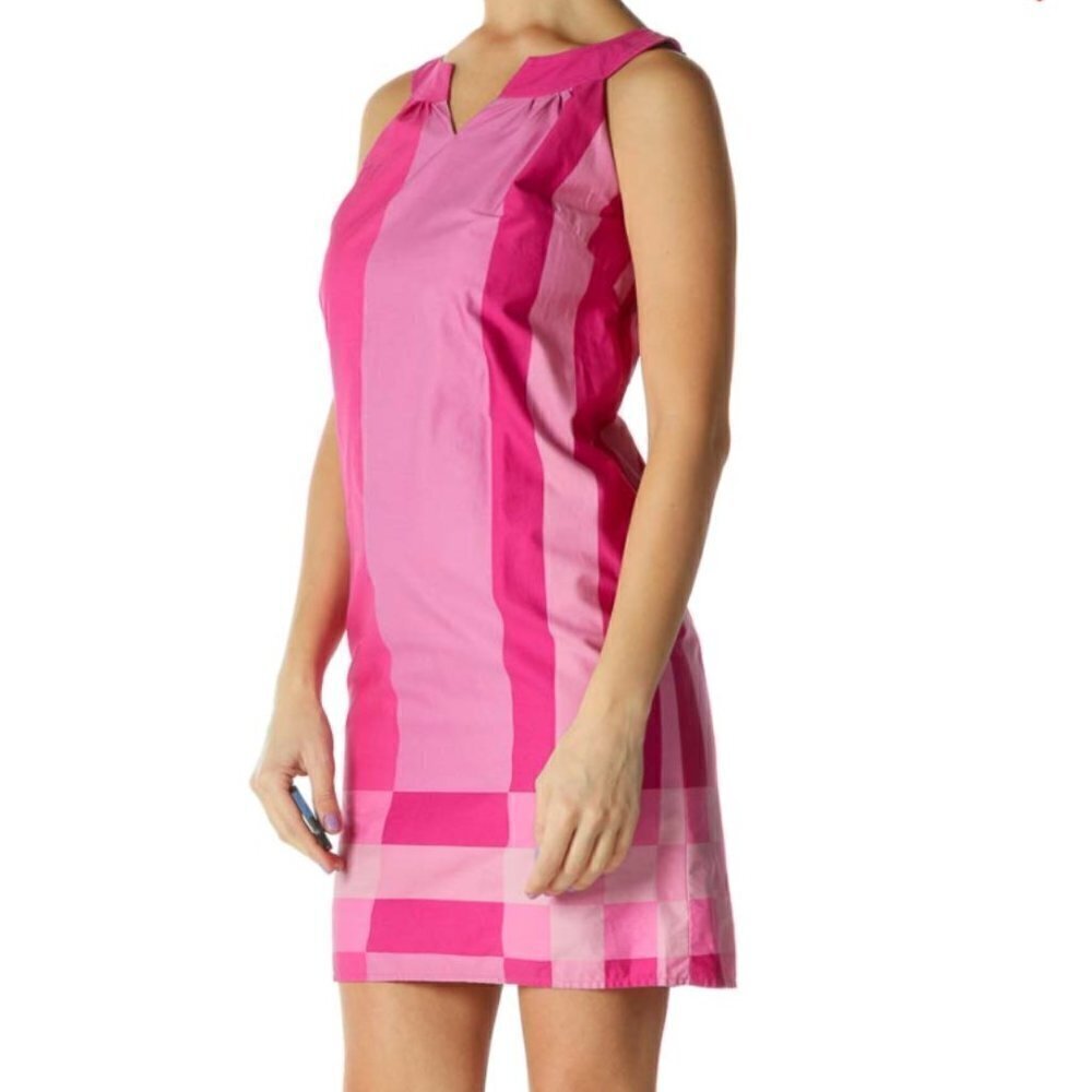 LOFT Pink Striped Shift Dress - Picture 3 of 3
